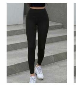 Solid Color Wide Waistband Leggings Fall Tights