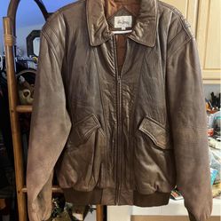 Vintage leather bomber jacket