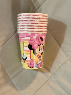 New Disney Minnie Mouse 1st Birthday 8 Paper Cups