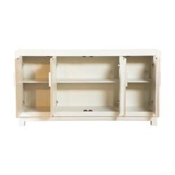Rectangular 4-door Accent Cabinet White And Gold
