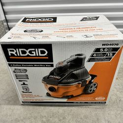 Rigid 4 Gallon Wet/Dry Vac, 5hp