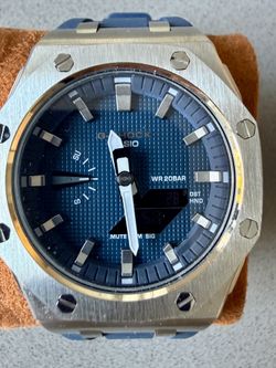 🔥 CASIO G-SHOCK GA-2100 CUSTOM CASIOAK – BLUE & SILVER