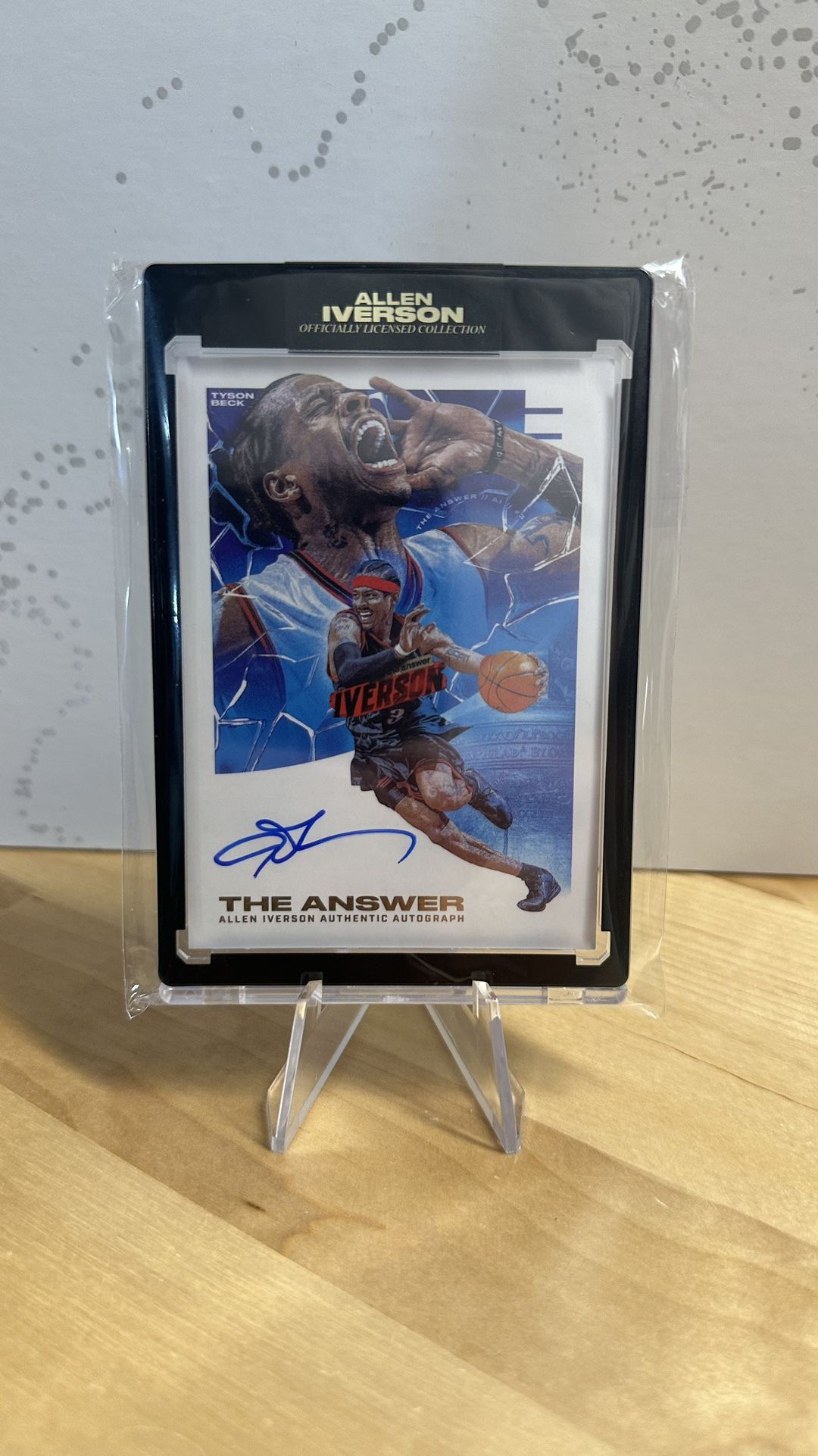Allen Iverson On Card Signed Auto Tyson Beck 2 Cards