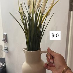 fake plant with vase home decoration