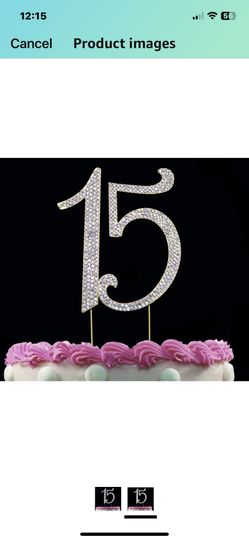 Quinceañera Silver Cake Topper