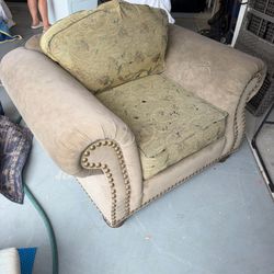 Oversized Accent Chair / Armchair with Nailhead Trim