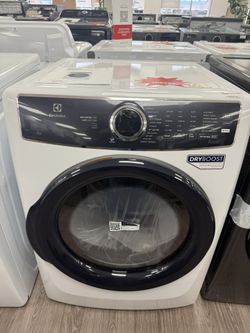 Electrolux - 8.0 Cu. Ft. Stackable Electric Dryer with Steam and Balanced Dry - White Model: ELFE7637AW