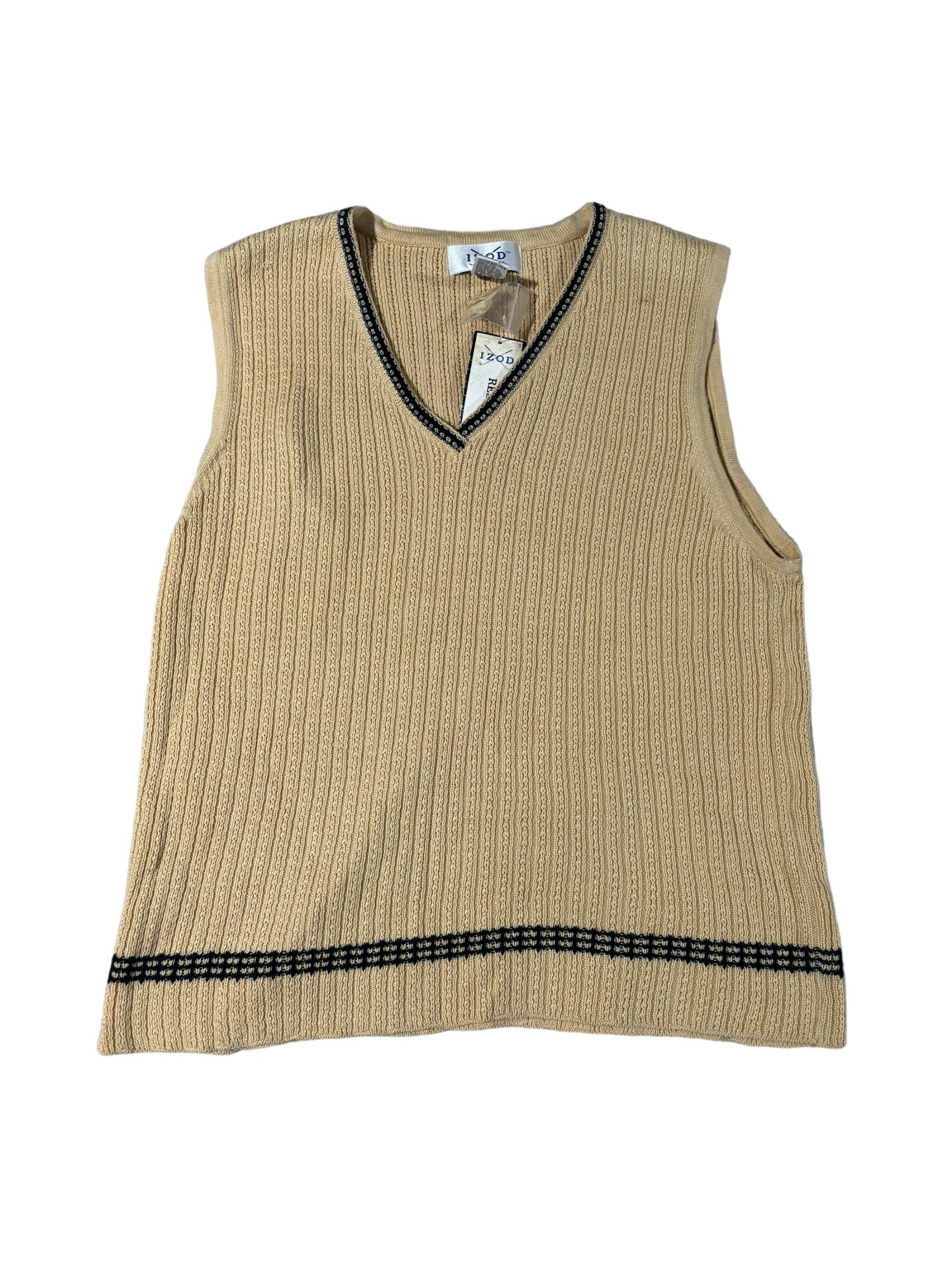 Vintage Ladies IZOD Resort Club 100% Cotton Sweater Vest Medium 