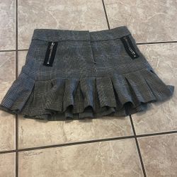 Gray Plaid Skirt
