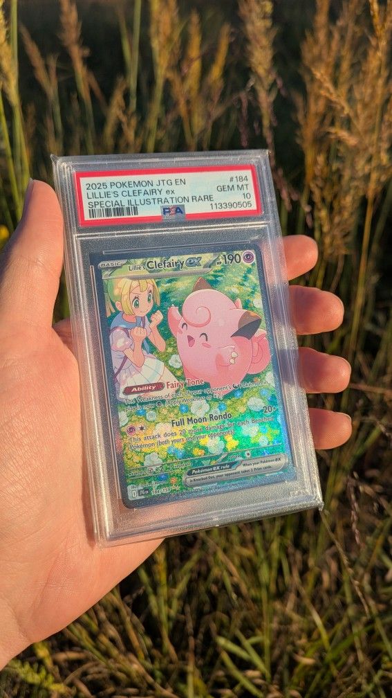 Pokemon Cards 2025 POKEMON SV9 JOURNEY TOGETHER ENGLISH LILLIES CLEFAIRY EX #184 SPECIAL ILLUSTRATION RARE PSA 10 GRADED