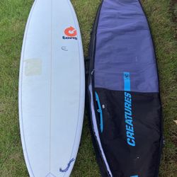 Surfboard with board bag