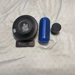 Galaxy Night Light/Speaker, JBL Speaker, Gen Tek Speaker 