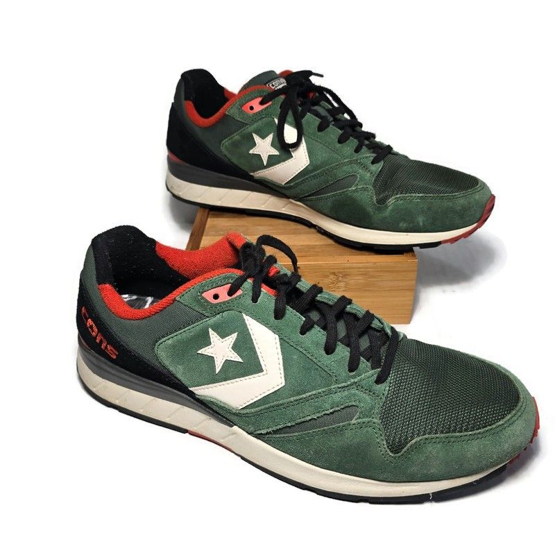 Converse Cons Retro Shoes Mens 10 Suede Green/Orange/Black 150682C H10
