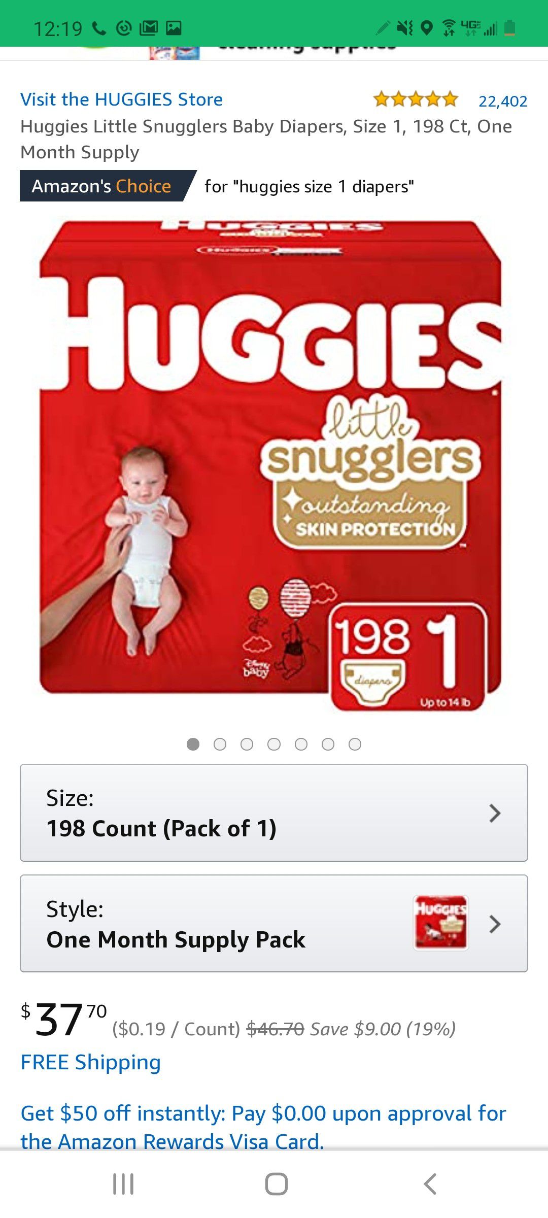Huggies Size Newborn- 128 count