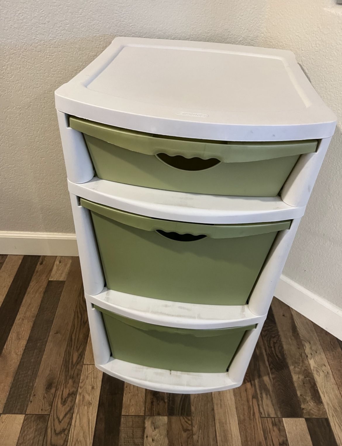 Storage Tote Plastic Dresser 3 Drawer