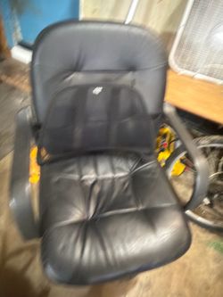 Black leather office swivel chair