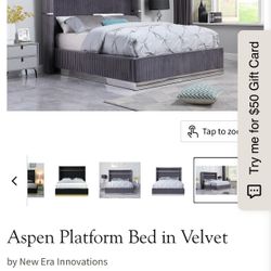 Aspen Upholstered Platform Bed, King Home Furniture Recamara Casa Muebles