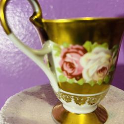 Beautiful, handpainted, bone, China, teacup, collectors, edition