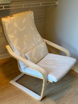 IKEA PELLO / POÄNG Armchair (Birch Veneer Frame with Patterned Cushion)