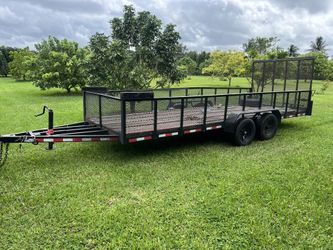 20x7 Ft Trailer With 2ft Wall Around And Ramp