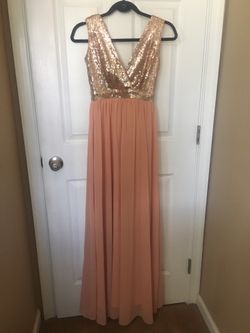 Elegant encounter rose gold sequin maxi dress online