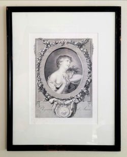 Antique Prayer to Love Engraving After Greuze by Pedro Pascual Moles Framed