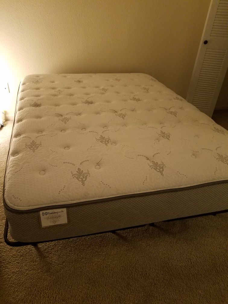 Sealy Posterpedic Queen Size Bed with Extra Storage Frame