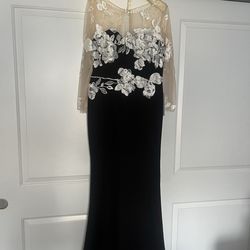 Black & white lace gown