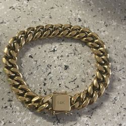 12MM Cuban Bracelet 14k 