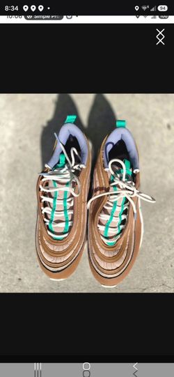 Nike Air Max 97 Men’s “moving company” brand used no box Brown/Green/White, size 9