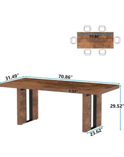 New 71" Large Dining Table