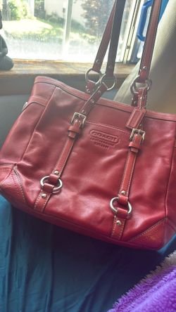 Red coach tote