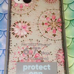 IPHONE📱14 PLUS HOT PINK💕LIGHT PINK🌸GOLD✨✨FLORAL DESIGNED PHONE📱CASE💕🌸✨