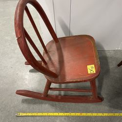 Antique Children Kid Size Rocking Chairs