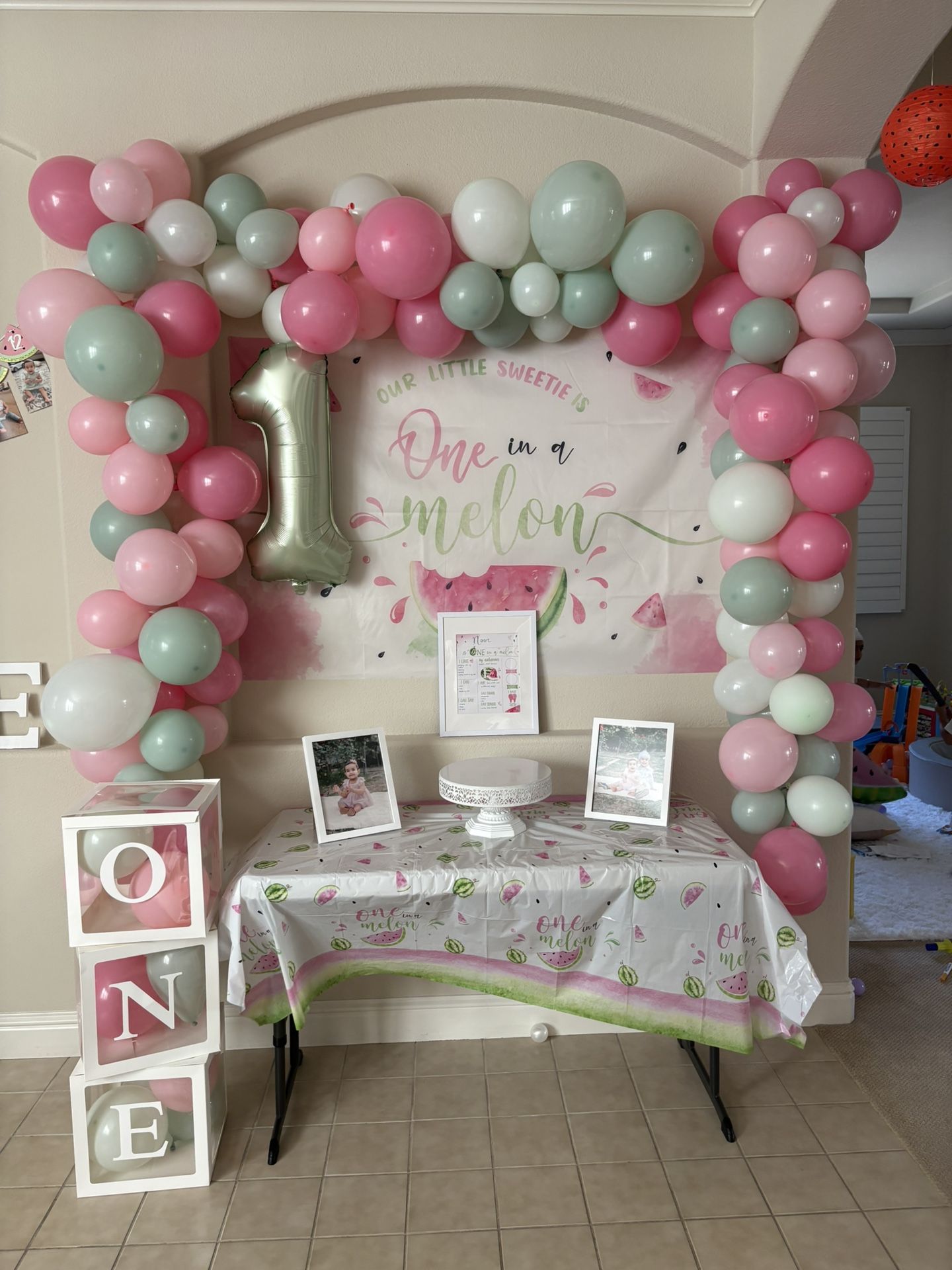 Free Watermelon Backdrop And Balloons