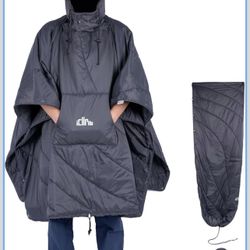iClimb Hooded 3M Thinsulate Insulation Warm Camping Blanket Wearable Poncho Ultralight Compact 