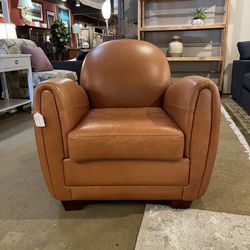 Design Within Reach Orange Tone Leather Club Chair
