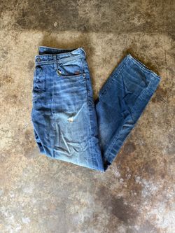 G RawMen's Blue Denim Jeans with Distressing