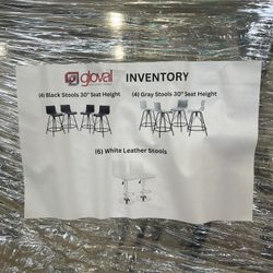 4 Black stools 4 Gray Stools