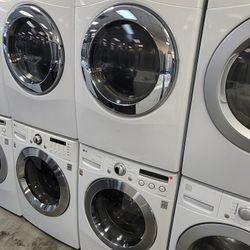 LG Front Loading Washer And Stackable Gas Dryer Set 