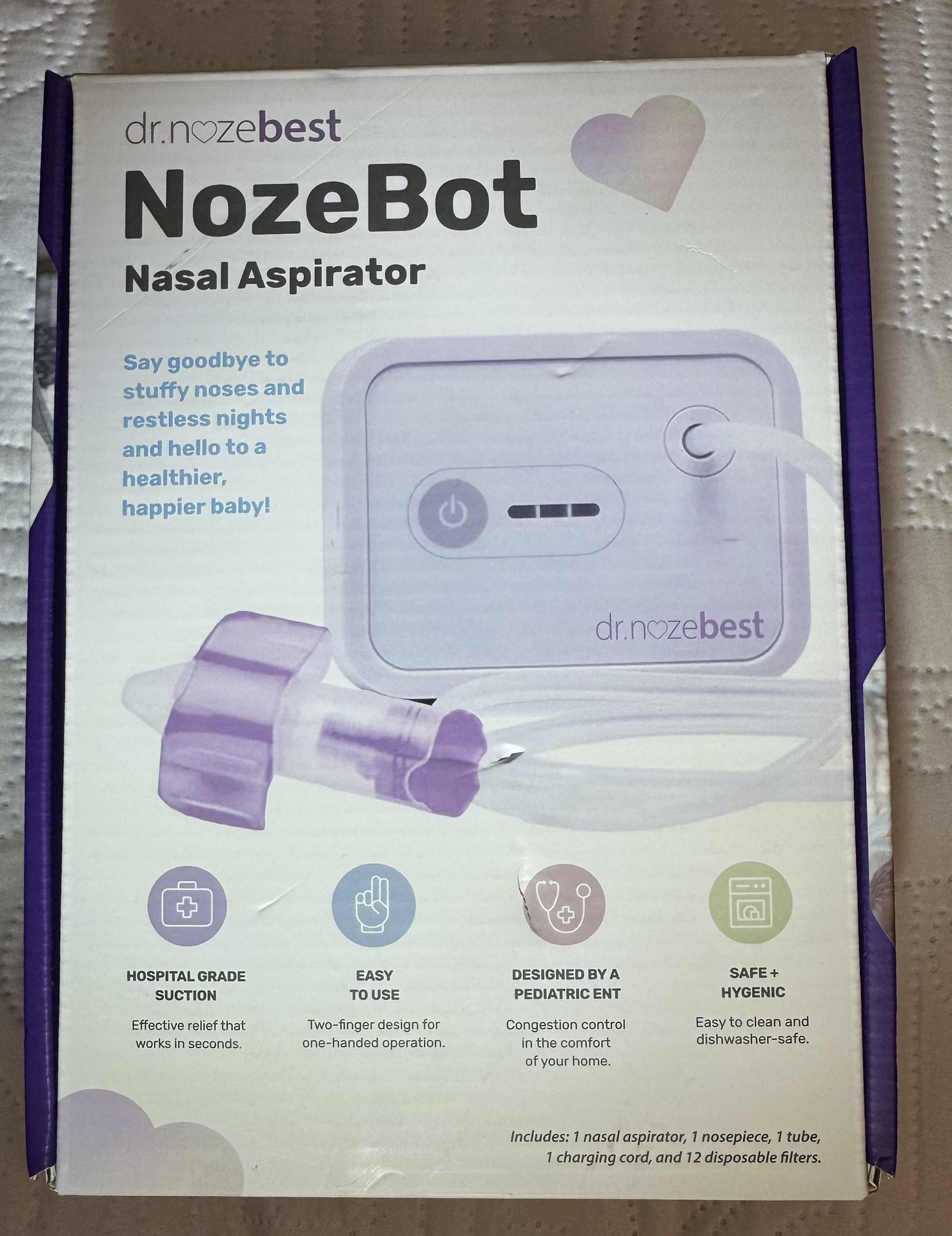 Electric Nasal Aspirator for Babies/Aspirador nasal eléctrico para bebés