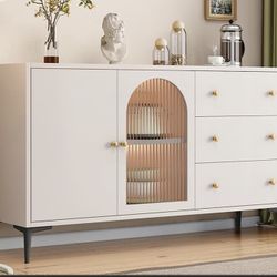 White Manufactured Wood Sideboard