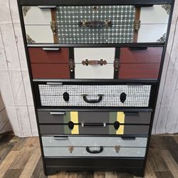 Vintage WATERFALL  Suitcase Dresser 