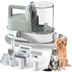 Pet Clipper Grooming & Pet Grooming Vacuum Kit, 5 in 1 Dog Vacuum Brush for Shedding