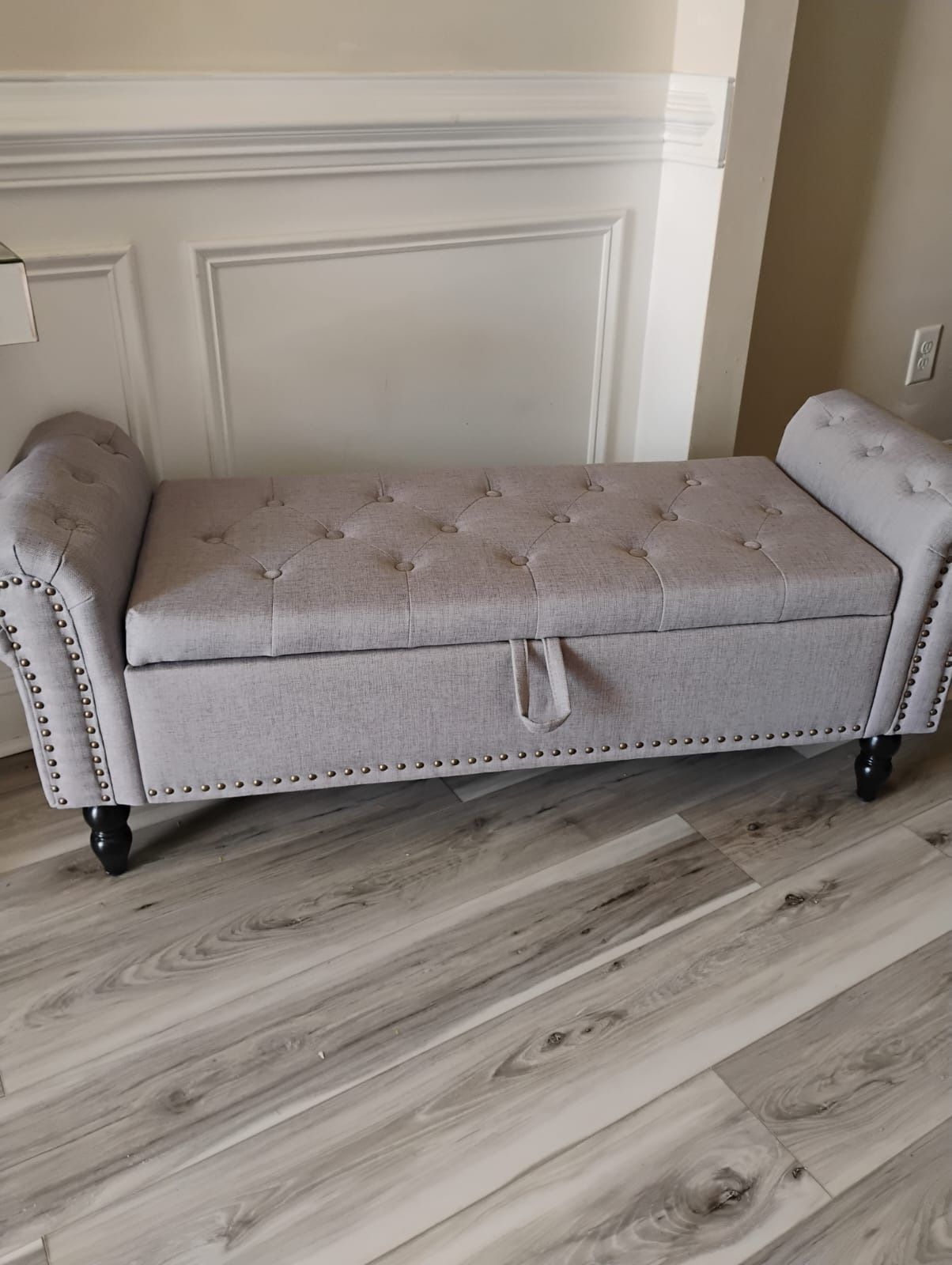 51-in Bedroom Bench, Tufted Ottoman Bench