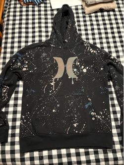 black hurley paint splatter hoodie