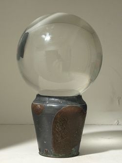 Large 6” Clear Solid Crystal Glass Gazing Ball Sphere – Approx. 10 lb