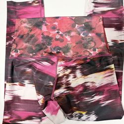 Lululemon Athletica Leggings Size 6 Pink Multi Abstract