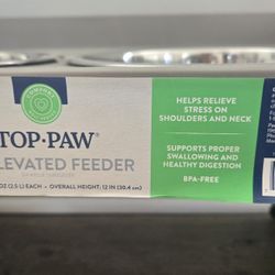 Raised Dog And Water Bowl
