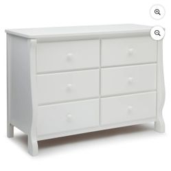 Delta Children Universal 6 Drawer Dresser with Interlocking Drawers - Greenguard Gold Certified, White